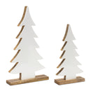 Melrose Pine Tree on Natural Wood Base (Set of 2)