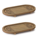 Melrose Ornate Wood Tray (Set of 2)