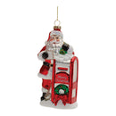 Glittered Glass Santa Mailbox Ornament (Set of 6)