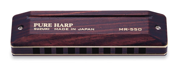 Suzuki Pure Harp Pro Wooden 10 Hole Diatonic Harmonica Key of Eb - MR-550-EB