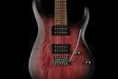 Cort X100OPBB X Series 100 Double Cutaway Electric Guitar Open Pore Black Cherry