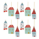 Melrose Ceramic Winter House Ornament (Set of 12)