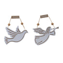Melrose Wood Dove and Angel Sentiment Ornament (Set of 6)
