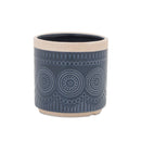 Melrose Ceramic Mandala Pattern Planter Set of 2 Planter, Ceramic