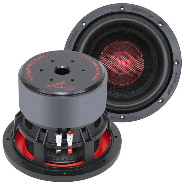 Audiopipe 8" Quad Stack Woofer 500W RMS/1000W Max Single 4 Ohm - TXX-BDC-IV-8-S4