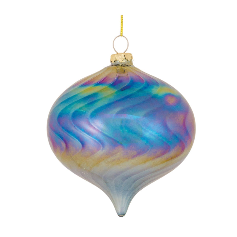 Irredescent Glass Swirl Ornament (Set of 6)