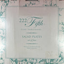 222 Fifth Adelaide Turquoise 9" Set of 4 Square Salad Plates New in Box
