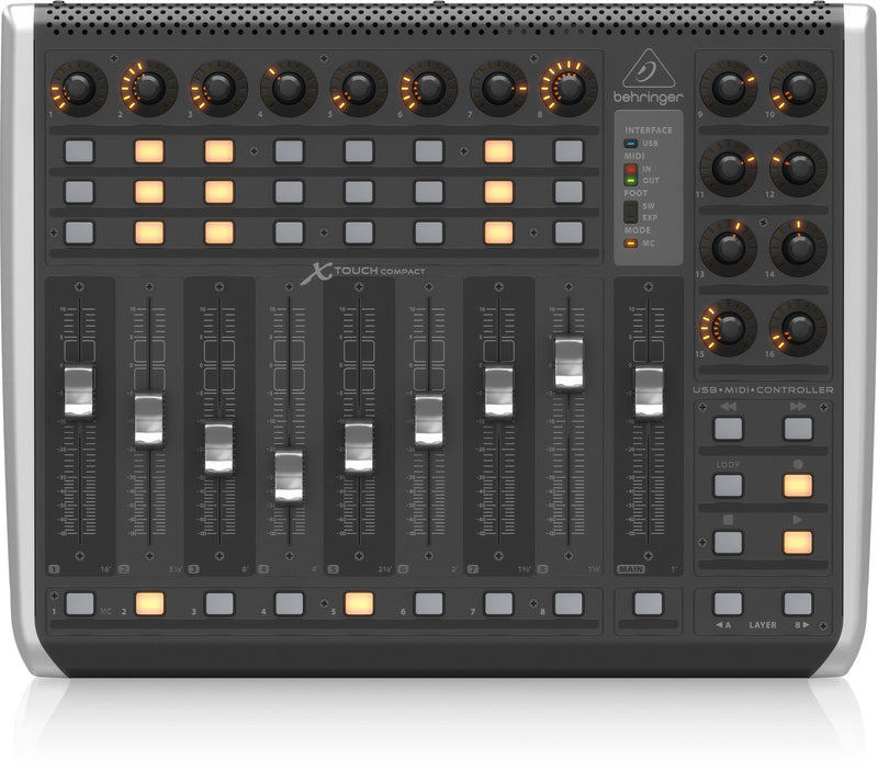 Behringer X-TOUCH Compact USB/MIDI Controller w/ 9 Touch-Sensitive Motor Faders