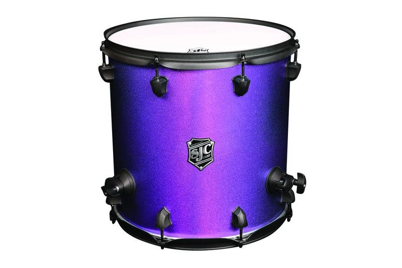 SJC Pathfinder Floor Tom 14x14 Maple Hybrid Black Hardware Purple Glimmer Finish