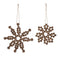 Wood Bead Snowflake Ornament (Set of 12)