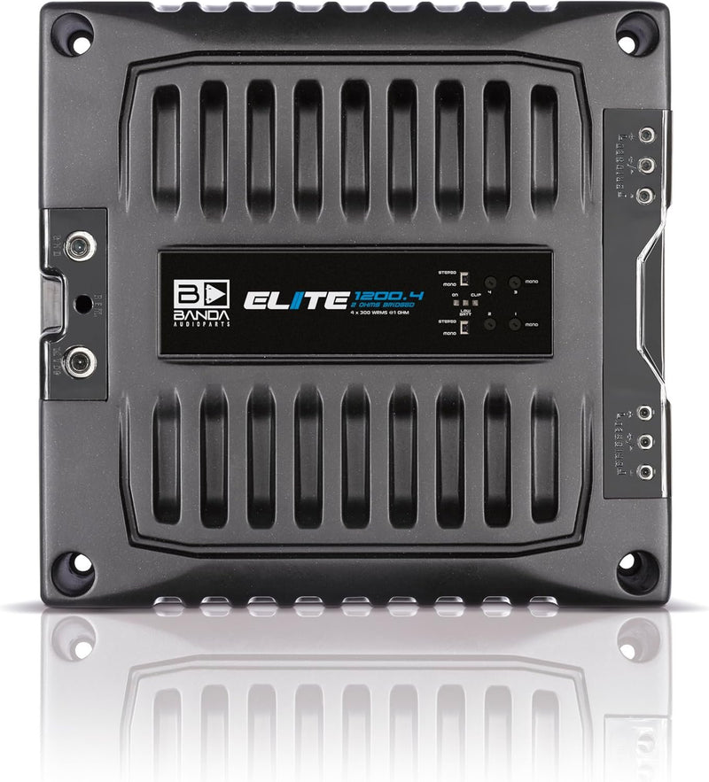 Banda Elite 1200.4 Black 1200 Watt 4-Channel 1-Ohm Car Amplifier