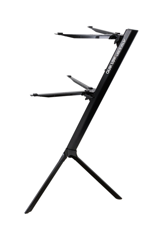 Quik Lok Stay Slim 2-Tier Keyboard Stand - Lightweight - Black