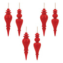 Melrose Red Wood Finial Drop Ornament (Set of 6)