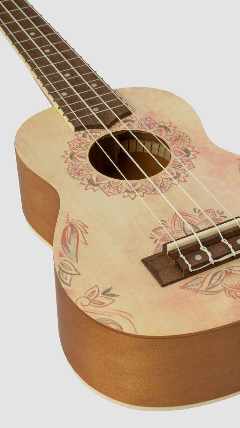 Bamboo LOTUS 21" Soprano Ukulele – Mandala Design w/ Gig Bag