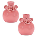 Melrose Storeware Bud Vase with Floral Accent (Set of 2)