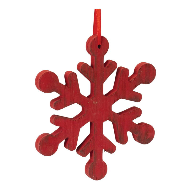 Fir Wood Snowflake Ornament (Set of 12)