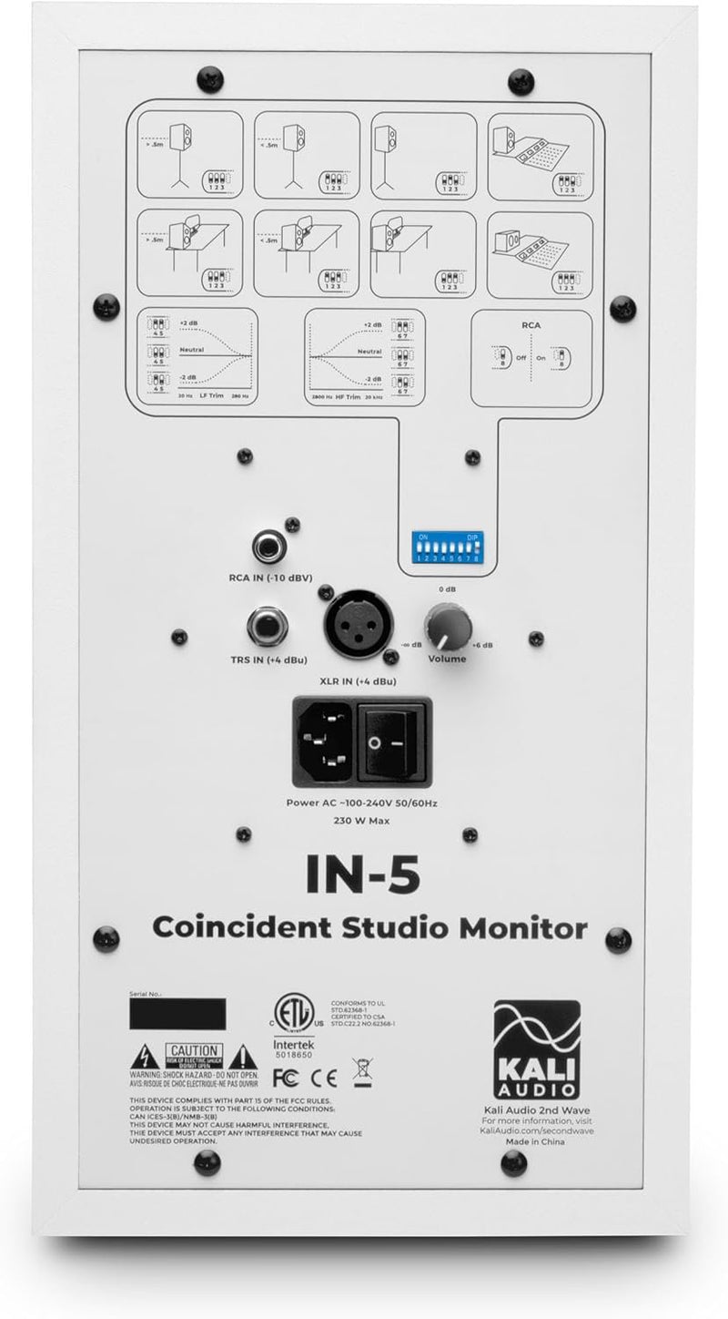 Kali Audio IN-5W 5" 3-Way Studio Monitor - White (Single)