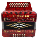 Rossetti 31-Button Diatonic Accordion 12 Bass GCF Red – 3112-GCF-RD