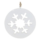 Melrose White Wood Snowflake Cut-Out Ornament (Set of 12)