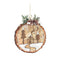 Glass Tree Disc Ornament with Etched Cabin and Woodland Design (Set of 6)