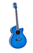 Washburn Festival Mini Jumbo Acoustic-Electric - Transparent Blue – EA15-ATB