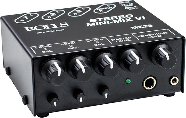 Rolls Stereo MINI-MIX VI Three-Channel True Stereo Line Mixer - MX28