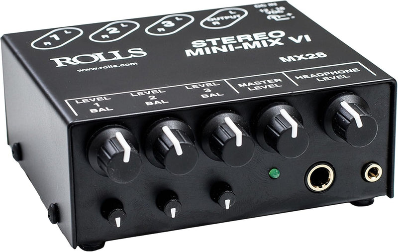 Rolls Stereo MINI-MIX VI Three-Channel True Stereo Line Mixer - MX28