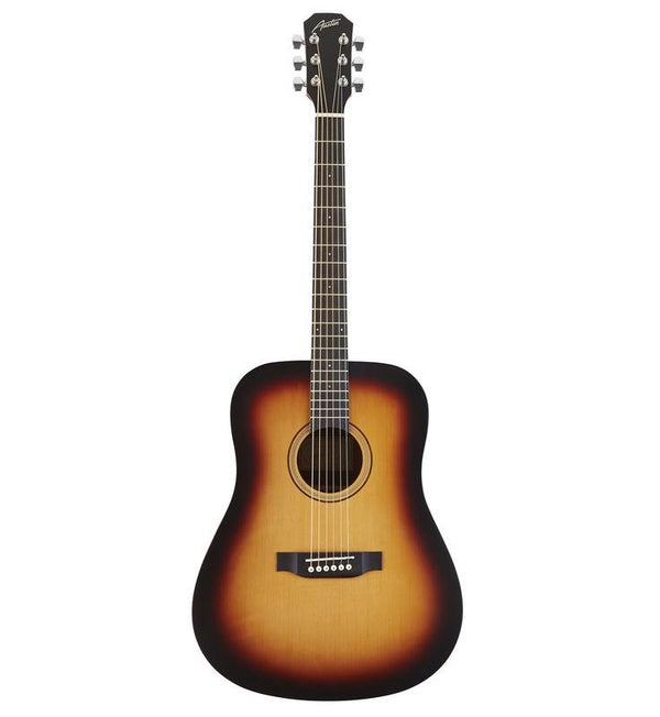 Austin AA25DSSB Acoustic Dreadnought Guitar – Satin Sunburst