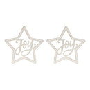 Melrose Beaded Wood Star with Joy Sentiment (Set of 2)