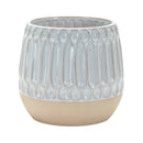 Melrose Ribbed Porcelain Vase with Two Tone Design (Set of 2)