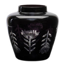 Melrose Etched Soda Lime Glass Urn Vase 6.5"D