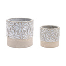 Melrose Ceramic Floral Planter Set of 2 Planter, Ceramic