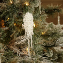 Glittered Icicle Drop Ornament (Set of 12)