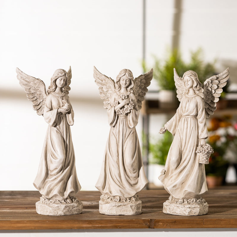 Floral Angel Statue (Set of 3)