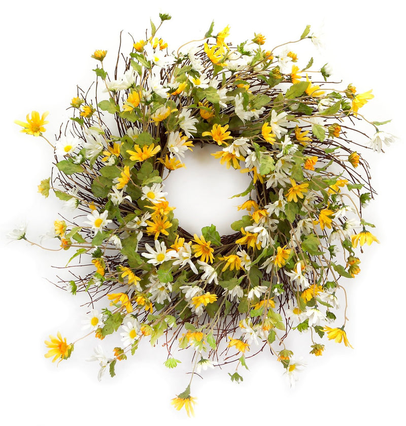 Mixed Daisy Floral Wreath 24"D