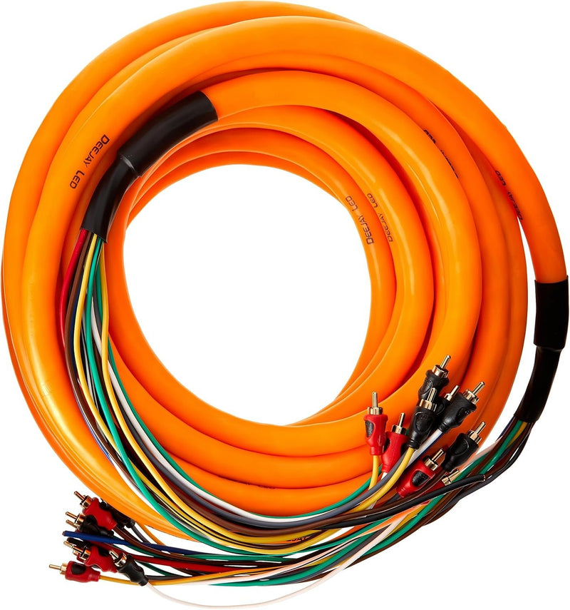 DEEJAY LED 36ft Multi-Amp Cable 10RCA Medusa Yellow TBHMED36YELLOW