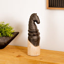 Melrose Mango Wood Knight Chess Piece Sculpture (Set of 2)