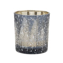 Melrose Navy Pine Tree Glass Votive Holder (Set of 3)