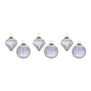 Blue Crackle Glass Ornament (Set of 6)