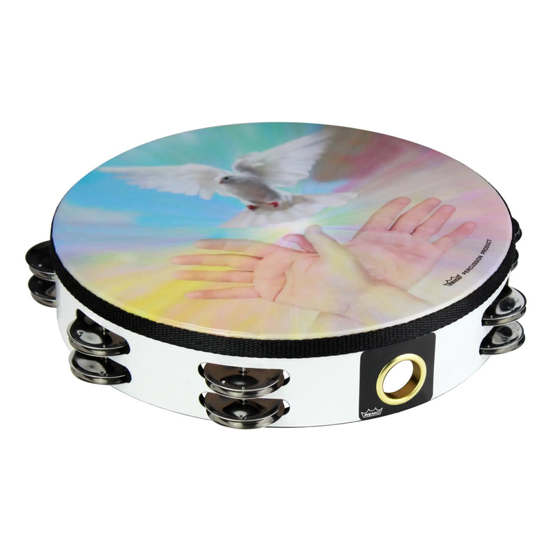 Remo Praise 10" Double Row Tambourine - ‘Ruach Spirit’ Graphic - TA-9210-00-23