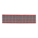 Melrose Red and Black Houndstooth Plaid Wired Ribbon 4" x 10yds