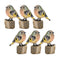 Rustic Stone Bird Figurine Perched on Stump (Set of 6)