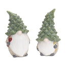 Melrose Terra Cotta Gnome Figurine with Pine Tree Hat (Set of 2)