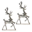 Melrose Hammered Metal Holiday Reindeer (Set of 2)