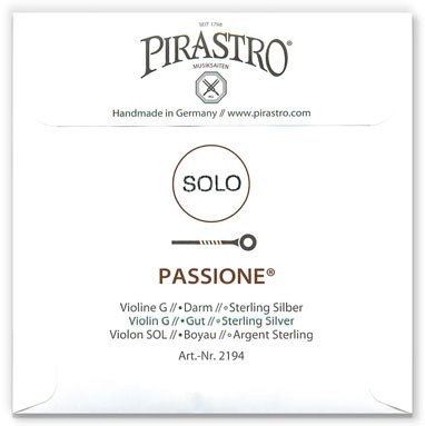 Pirastro Passione Solo 4/4 Medium Gauge Violin String Set - Loop-End E