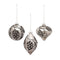 Silver Pine Cone Glass Ornament with Snowy Accent (Set of 6)