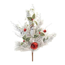 Melrose Flocked Oranment Pine Spray (Set of 2)