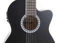 GEWA Basic 4/4 Classical Cutaway Electric-Acoustic Guitar – Black w/ EQ & Tuner