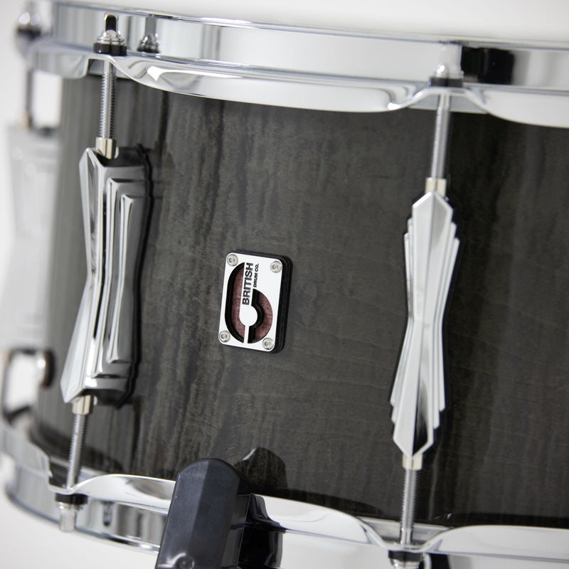 British Drum Co Super Seven 7″×13″ Purpleheart Fiddleback Sycamore Snare