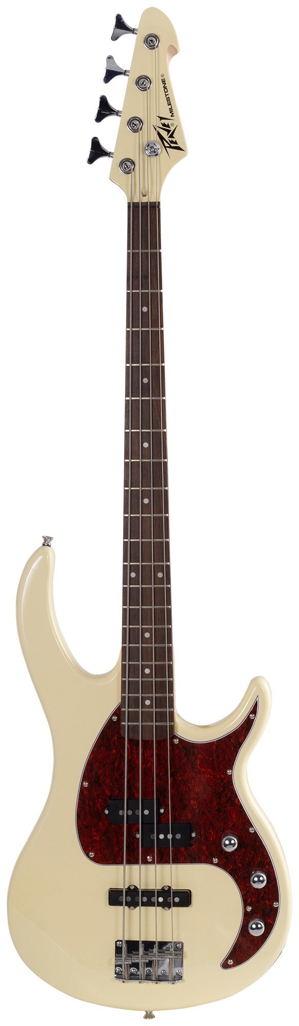 Peavey Milestone 4 Ivory 4-String Electric Bass Guitar with Powerplate